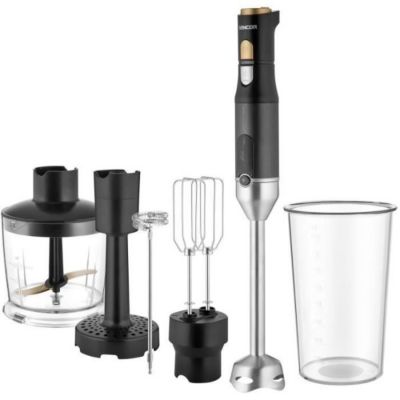 Mixeur Electrique  plongeant 6 en 1 - SENCOR - SHB 6442BK - 1200 W - Technologie TITANIUM QuadBlade - Noir