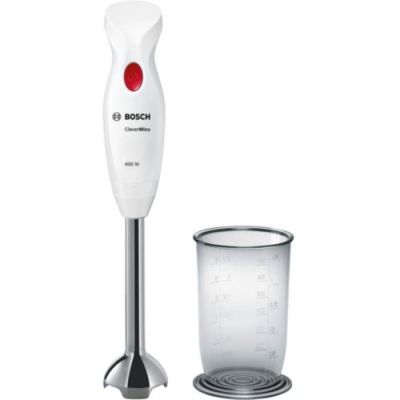 Mixeur Electrique  plongeant CleverMixx MSM24100 - BOSCH - 400W - Pied détachable inox - 1 vitesse - Bol  - Blanc