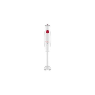 Mixeur Plongeant  350 W BlancRouge Réservoir 800ml 2 Lames Zelkrom Poignée ergonomique MOULINEX