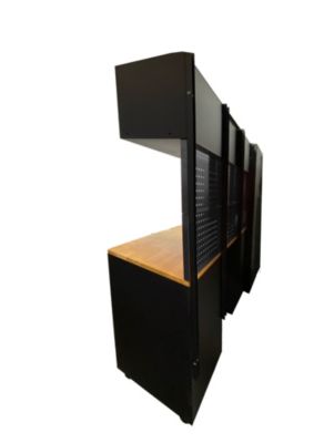 Mobilier d'atelier Fisher Darex en acier noir l.259 x H.183 x P.45.8 cm