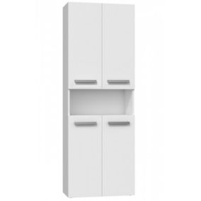 MOBY - Armoire de salle de bain avec deux paniers - Poignées minimalistes - 174x60x30cm - Colonne de rangement