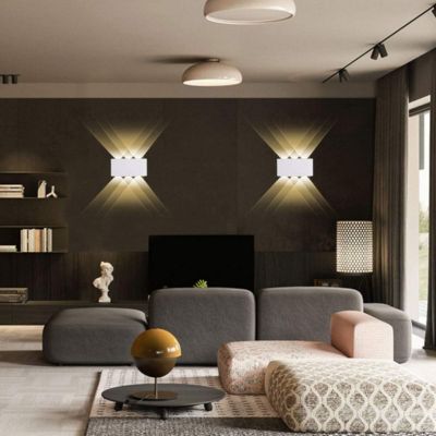 Moderne Lampe Murale LED Applique Murale Up Down Imperméable Aluminium 6W Blanc Chaud Classe énergétique ABlanc