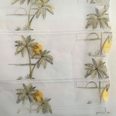 Modulable brodé de cocotiers (45x90 cm - Jaune)
