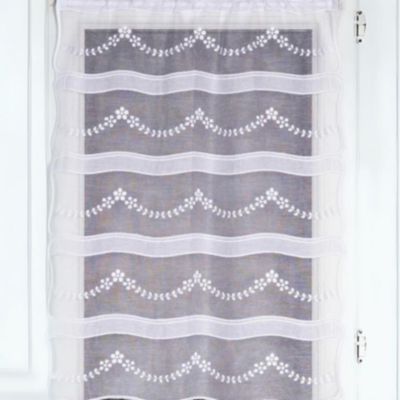 Modulable brodé à festons fleuris (Dimension standard - Blanc)
