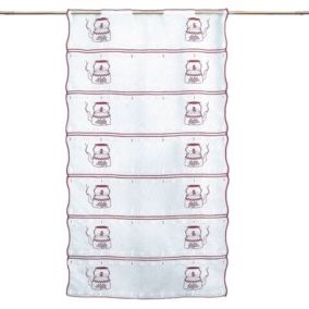 Modulable brodé motif théière (58x90 cm - Rouge)