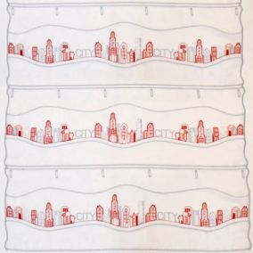 Modulable motif bâtiments de ville (70x180 cm - Rouge)