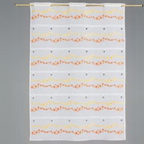 Modulable à petites fleurs brodées (0.70x2.2 m - Orange)