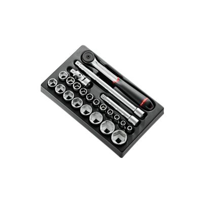 Module 23 pièces cliquet et douilles 1/2'' 6 pans métriques FACOM - MOD.S161-36PB
