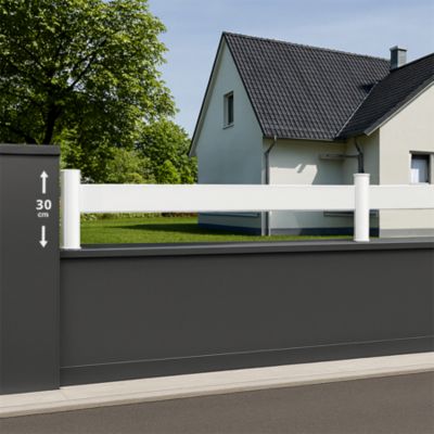 Module de clôture PVC blanc ajouré H 30 x L 150 cm 1 lisse horizontale
