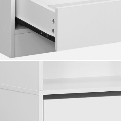 Module dressing avec 5 tiroirs et 2 étagères. blanc.  panneaux stratifiés