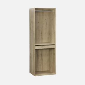 Module dressing avec penderie et porte-pantalons. naturel. panneaux stratifiés