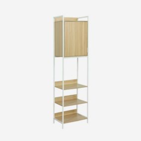 Module dressing blanc avec 5 étagères et 1 porte. L 60 x P 48 x  H 190 cm