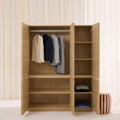 Module dressing décor bois 6 portes 1 penderie naturel - Kuba | Castorama