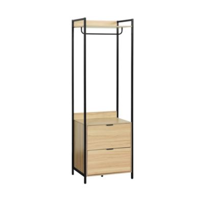 Module dressing noir avec 1 penderie. 2 tiroirs et 1 étagère. L 60 x P ...