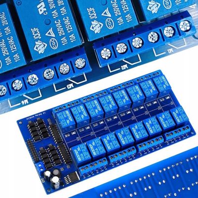 Module Relais 16 Canaux 24V - Isolation Optique, SPDT 10A, Compatible Arduino, 220x57x19 mm, Haute Fiabilité