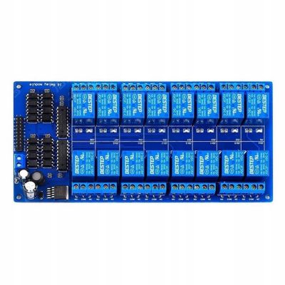Module Relais 16 Canaux 24V - Isolation Optique, SPDT 10A, Compatible Arduino, 220x57x19 mm, Haute Fiabilité