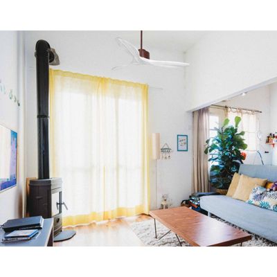Modulo de KlassFan - Super destratificateur et ventilateur DC 132 cm Marron pales bois blanc sans Lumière  25 à 40 m²