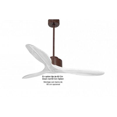 Modulo de KlassFan - Super destratificateur et ventilateur DC 132 cm Marron pales bois blanc sans Lumière  25 à 40 m²