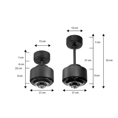 Modulo de KlassFan - Super destratificateur et ventilateur DC 132 cm Marron pales bois blanc sans Lumière  25 à 40 m²