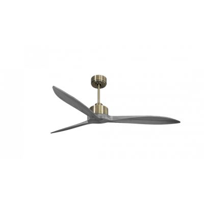 Modulo Latino Slim - Super destratificateur et ventilateur DC 132 cm laiton pales bois gris  idéal 26 à 40 m²