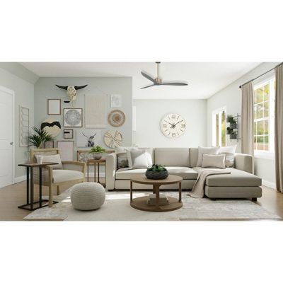 Modulo Latino Slim - Super destratificateur et ventilateur DC 132 cm laiton pales bois gris  idéal 26 à 40 m²