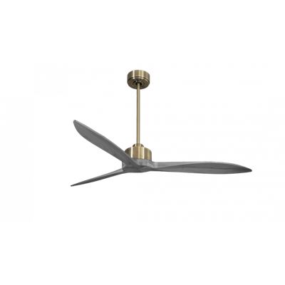Modulo Latino Slim - Super destratificateur et ventilateur DC 132 cm laiton pales bois gris  idéal 26 à 40 m²
