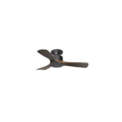 Modulo Low Profile Regular  - un ventilateur pour plafond bas , DC 106 cm Noir pales bois sombre sans Lumière 10 à 20 m²