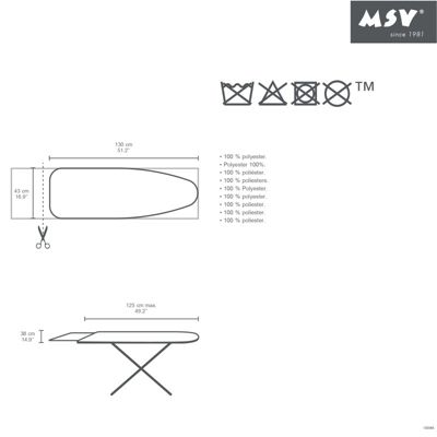 Molleton pour Table à repasser 130x43cm MSV