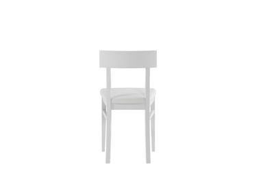 Monaco Chaise En Bois Laqué Et Simili Cuir Blanc 2 Pcs