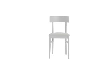 Monaco Chaise En Bois Laqué Et Simili Cuir Blanc 2 Pcs