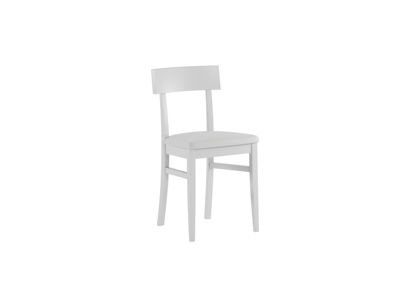 Monaco Chaise En Bois Laqué Et Simili Cuir Blanc 2 Pcs