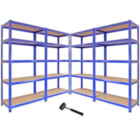 Monster Racking 4 Rayonnages T-Rax en Acier Sans Boulons Bleus 90cm x 45cm x 180cm