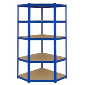 Monster Racking - Rayonnage d'Angle T-Rax en Acier Sans Boulons Bleu 90cm x 45cm x 180cm