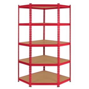 Monster Racking - Rayonnage d'Angle Z-Rax en Acier Sans Boulons Rouge 90cm x 45cm x 183cm