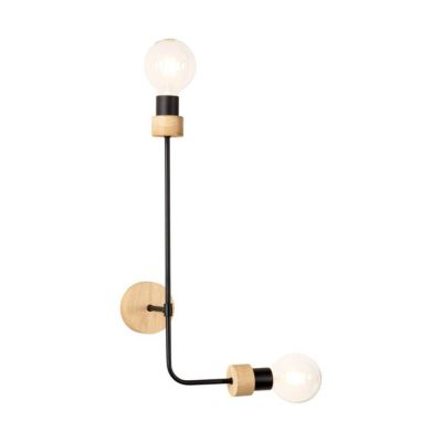 Montix Applique 2xE27 Max.40W Chêne huilé/Métal Noir