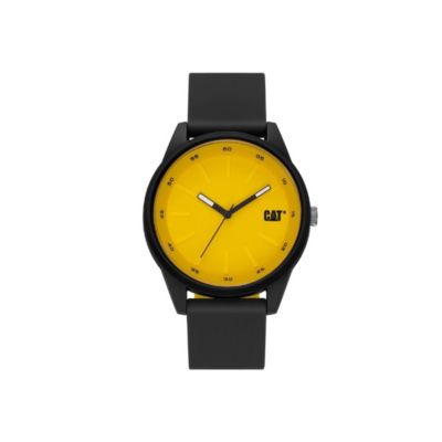 Montre Watch Insignia Diam 43 mm Noir/Jaune ABS Bracelet Silicone CAT
