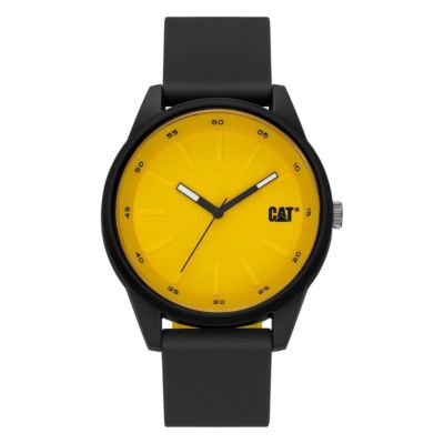 Montre Watch Insignia Diam 43 mm Noir/Jaune ABS Bracelet Silicone CAT