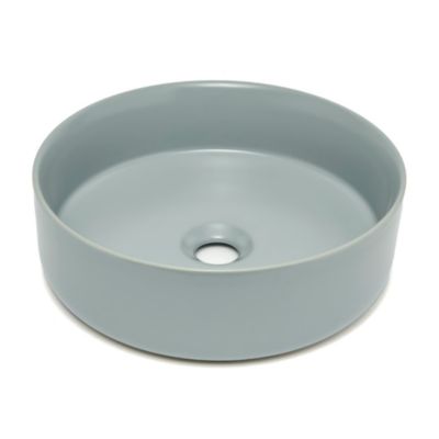 Mood vasque à poser ronde 36x36 cm sans trou de robinetterie ni trop-plein, gris (SATM3636LGRM)
