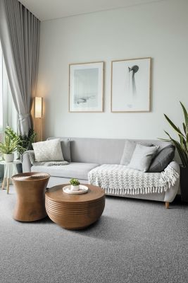 Moquette bouclée gris clair Maas 4m (vendu au m²)