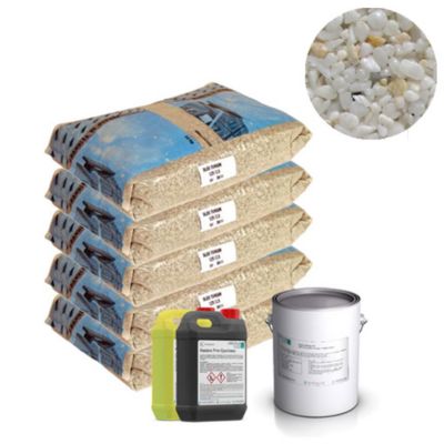 Moquette de pierre - Kit complet 8m² - Teinte : Blanc Sost - CREATION SUD