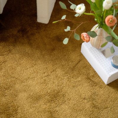 Moquette douce Pulse - Ocre antique - Echantillon 15 x 20 cm