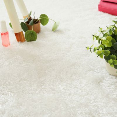 Moquette Eclat Shaggy blanc - 4m x 2m