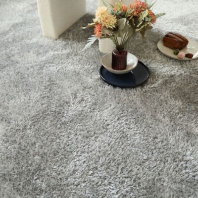 Moquette Eclat Shaggy gris clair - Echantillon 15 x 20 cm