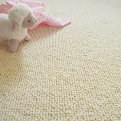 Moquette pure laine vierge bouclée - Latoon - Ecru - Echantillon 15 x 20 cm