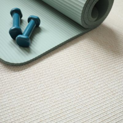 Moquette Tissé plat Yoga Blanc coton - 4m x 1m