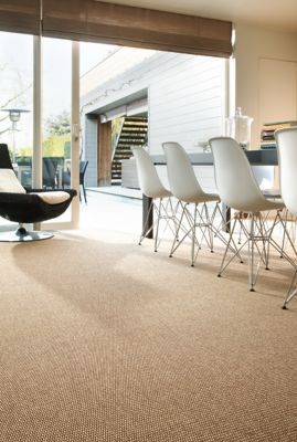 Moquette tissé à plat Nature Spirit beige doré 4m (vendue à la coupe)