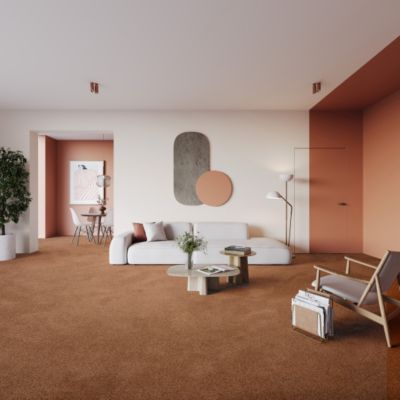 Moquette velours Re-life - Rouille terracotta - 4m x 10m