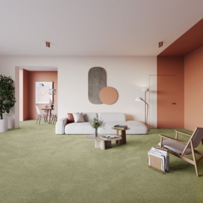 Moquette velours Re-life - Vert kaki - 5m x 4m