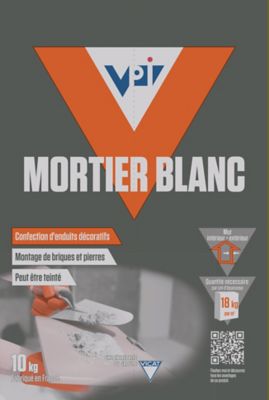 Mortier à maçonner VPI blanc 10kg prêt à l'emploi