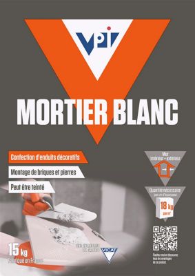 Mortier à maçonner VPI blanc 15kg prêt à l'emploi